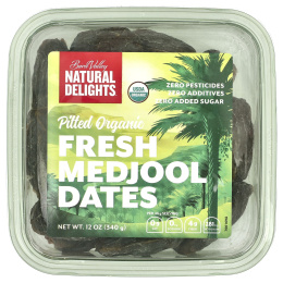 Natural Delights, Органические свежие финики со средним вкусом без косточек, 340 г (12 унций)