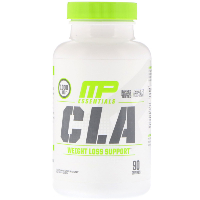 MusclePharm, Essentials, CLA, 1000 мг, 90 мягких таблеток