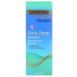 Differin, средство для ежедневного глубокого очищения, для чувствительной кожи, 118 мл (4 жидк. унции)