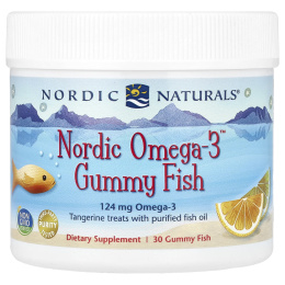 Nordic Naturals, Конфеты в виде рыбок от Nordic с омега-3, мандариновое угощение, 30 конфет