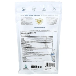 Micro Ingredients, жир печени арктической трески, лимон, 360 капсул (666 мг в 1 капсуле)