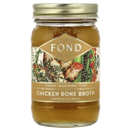 FOND Bone Broth, бульон из куриных костей, куркума и черный перец, 400 мл (14 жидк. унций)