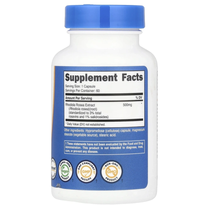 Nutricost, Rhodiola Rosea, 500 mg, 60 Capsules