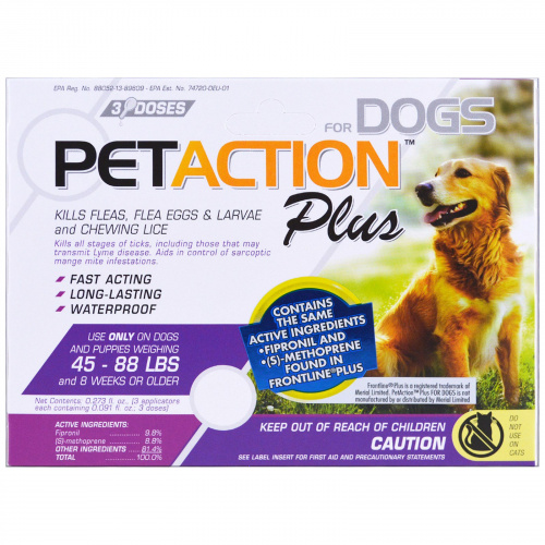 PetAction Plus, Для больших собак, 3 дозы - 2,7 мл