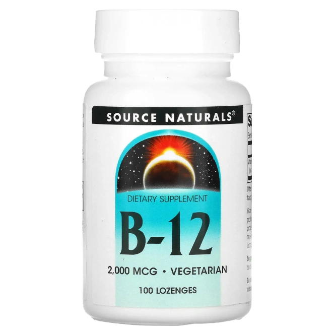 Source Naturals, B-12, 2000 мкг, 100 пастилок