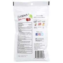 Luden's, Леденцы с пектином, успокаивающее средство для полости рта, дикая вишня, 30 леденцов для горла