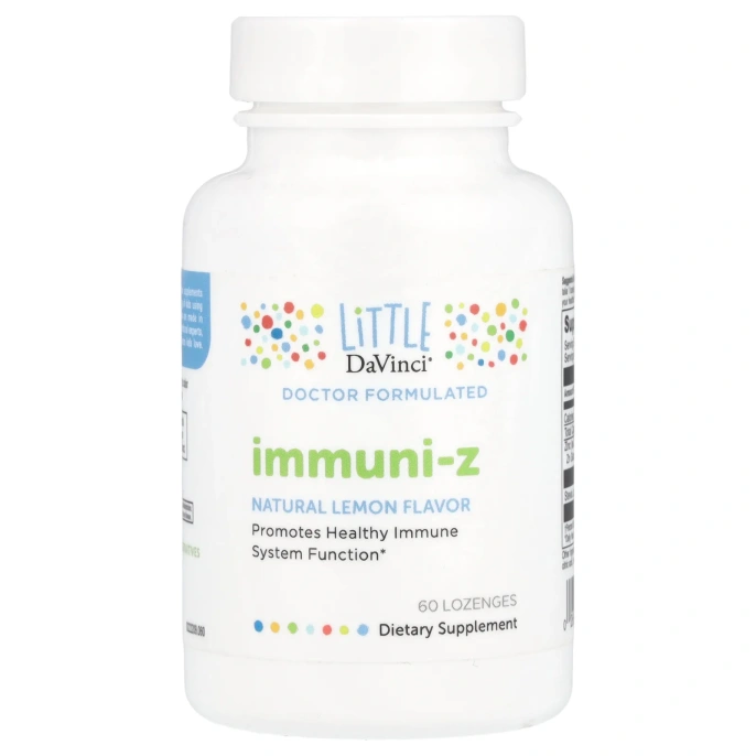 Little DaVinci, Immuni-Z, добавка для укрепления иммунитета, со вкусом натурального лимона, 60 пастилок