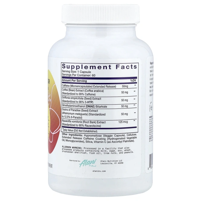Alani Nu, Черноголовка, сжигатель жира, 60 растительных капсул
