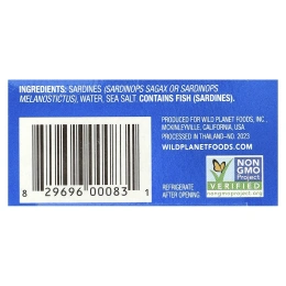 Wild Planet, Дикие сардины в жидкости с морской солью, 4,4 унции (125 г)