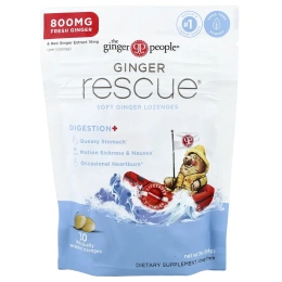The Ginger People, Ginger Rescue®, мягкие пастилки с имбирем, 30 пастилок в индивидуальной упаковке