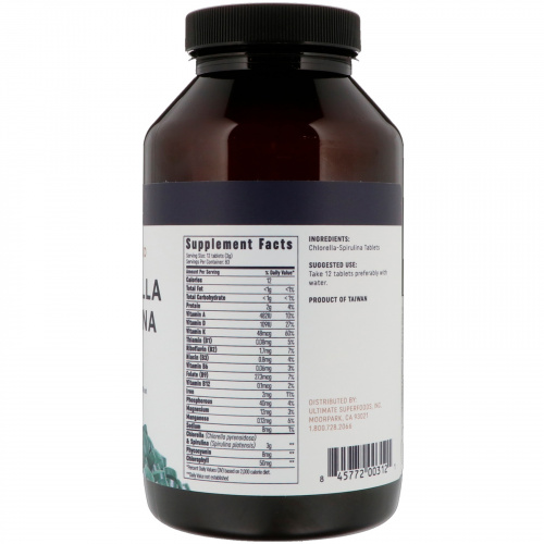 Ojio, Chlorella Spirulina, 50/50 Blend, 250 mg, 1000 Tablets