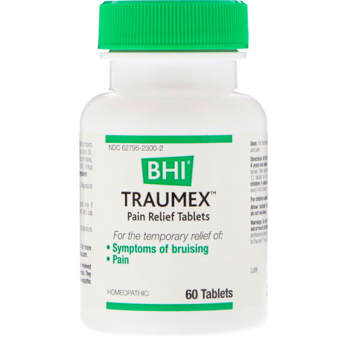 MediNatura, BHI, Traumex, обезболивающие таблетки, 60 таблеток