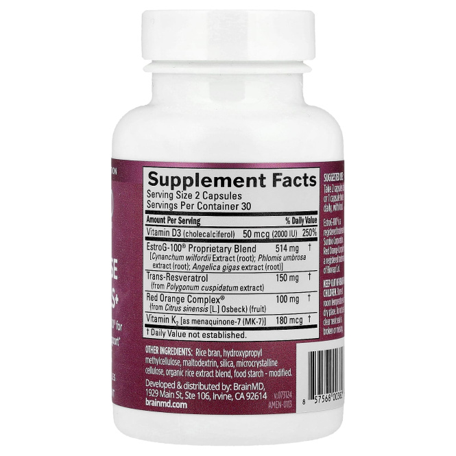 BrainMD, Menopause Essentials +, 60 вегетарианских капсул