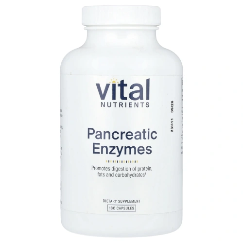 Vital Nutrients, Ферменты поджелудочной железы, 180 капсул