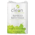 Vitacost, The Clean Collection™, бамбуковые салфетки для ванны, 12 рулонов