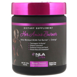 NLA for Her, Жиросжигатель Her Amino, жиросжигатель с BCAA для приема во время тренировки + энергия, манго, 0,43 фунта (195 г)