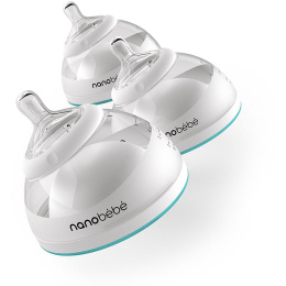 Nanobebe, Переходная бутылочка, этап 2, серая, упаковка из 3 шт. по 8 жидк. унц (240 мл)