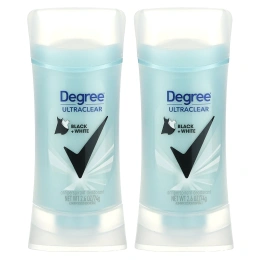 Degree, UltraClear, дезодорант-антиперспирант, черный и белый, 2 шт. в упаковке, 74 г (2,6 унции)