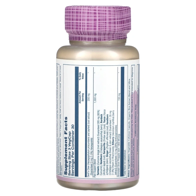 Solaray, Специальная формула когтя Дьявола, 90 вегетарианских капсул