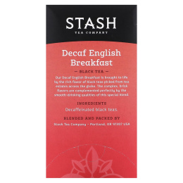 Stash Tea, черный чай, английский завтрак без кофеина, 18 чайных пакетиков, 36 г (1,2 унции)