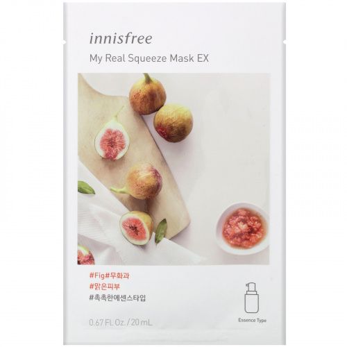 Innisfree, My Real Squeeze Mask EX, Fig, 1 Sheet, 0.67 fl oz (20 ml)
