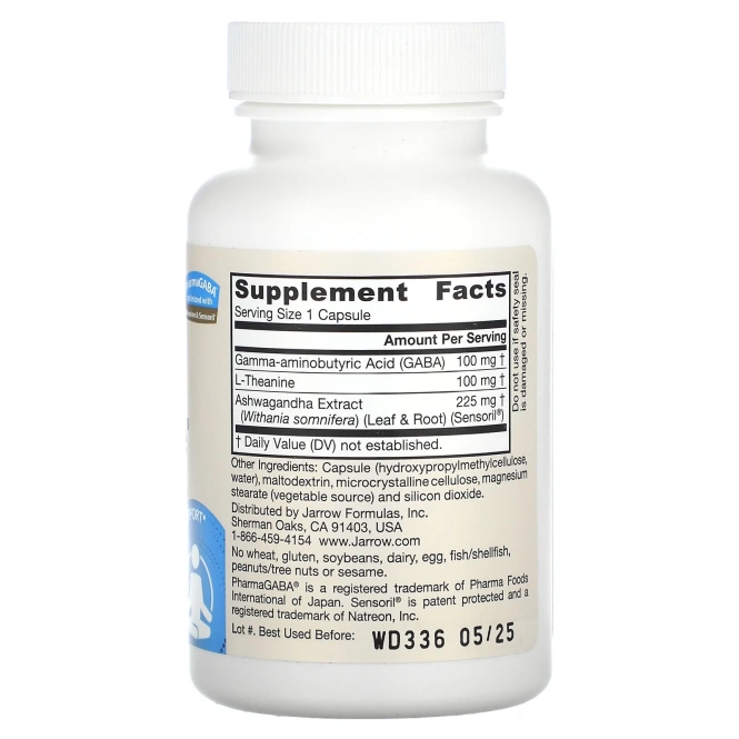 Jarrow Formulas, Успокоение GABA, 30 капсул