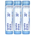 Boiron, Ignatia Amara, средство для снятия эмоционального стресса, гранулы Meltaway, 30C, 3 тюбика, 80 гранул в каждом