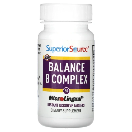 Superior Source, MicroLingual баланс B Complex 60 таблеток
