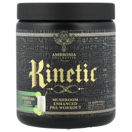 Ambrosia Collective, Kinetic™, предтренировочный комплекс с грибами, со вкусом тропического лайма, 213,6 г (0,47 фунта)