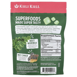 Kuli Kuli, Super Gummies, моринга и адаптогенная чага, ягодное ассорти, 60 жевательных мармеладок