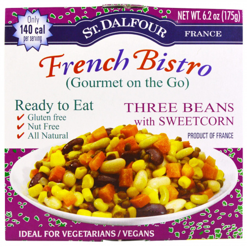 St. Dalfour, Французское бистро (Gourmet on the Go), три вида фасоли и сладкая кукуруза, 6 упаковок, 6,2 унции (175 г) каждая