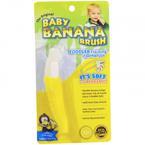 Baby Banana, Обучающая зубная щетка для малышей от 1 года и старше, 1 шт