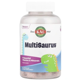KAL, MultiSaurus, витамины и минералы, ягодное ассорти, 90 жевательных таблеток