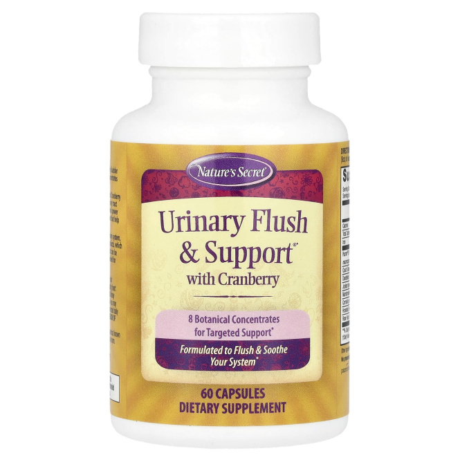Nature's Secret, Поддержка мочевыводящей системы, с клюквой, 60 капсул