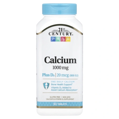 21st Century, Calcium Plus D3, 1000 мг / 800 МЕ, 90 таблеток