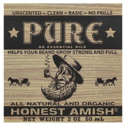 Honest Amish, Чистый бальзам для бороды, без запаха, 60 мл (2 унции)