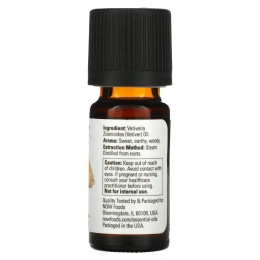 NOW Foods, Эфирные масла, 100% чистый ветивер, 10 мл (1/3 жидк. унц.)