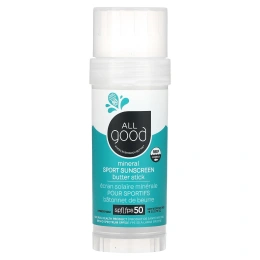 All Good Products, Солнцезащитный масляный крем-стик для занятий спортом, SPF 50+, 2,75 унции (78 г)