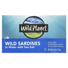 Wild Planet, Дикие сардины в жидкости с морской солью, 4,4 унции (125 г)