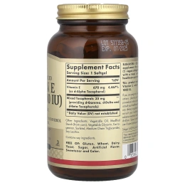 Solgar, Натуральный витамин E, 670 мг (1000 МЕ), 100 веганских мягких таблеток