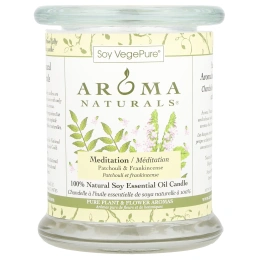 Aroma Naturals, Soy VegePure, на 100% натуральные соевые свечи-столбики, для медитации, пачули и ладан, 8,8 унций (260 г)