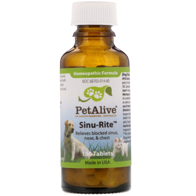 PetAlive, Sinu-Rite, 180 таблеток