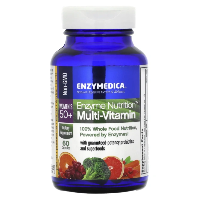 Enzymedica, Белковое питание, мультивитамины для женщин 50+, 60 капсул