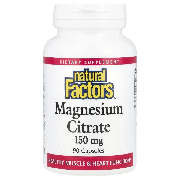 Natural Factors, Сульфат магния, 150 мг, 90 капсул