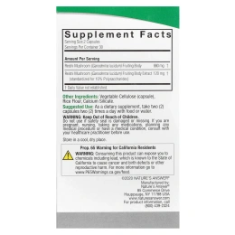 Nature's Answer, Грибы рейши (трутовик лакированный), стандартизированный травяной экстракт, 1000 мг, 60 растительных капсул