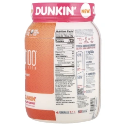 Dymatize, ISO100® Hydrolyzed, 100% изолят сывороточного протеина, глазированный пончик Dunkin®, 610 г (1,34 фунта)