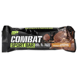 MusclePharm, Протеиновый батончик Combat Ready ™, шоколадный батончик с арахисовым маслом, 4 батончика, 54 г (1,9 унции)