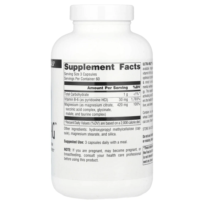 Source Naturals, Ultra-Mag ™, 180 веганских капсул