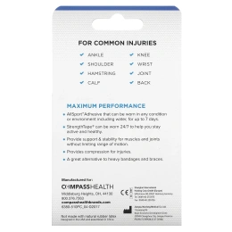 Strengthtape, Kinesiology Tape, темно-синий, 20 предварительно нарезанных полосок