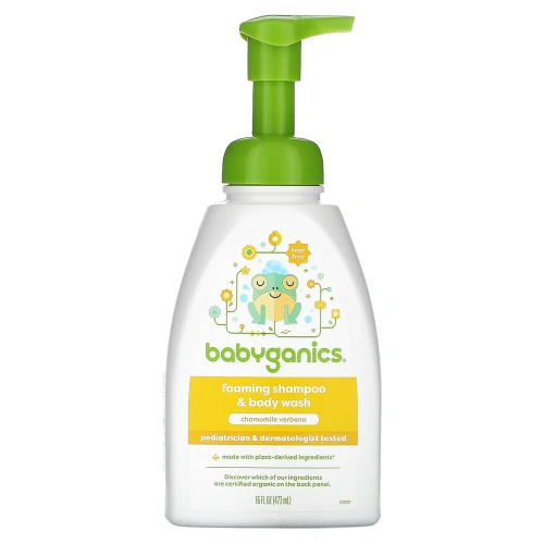 BabyGanics, Шампунь + гель для душа, Ромашка и вербена, 473 мл
